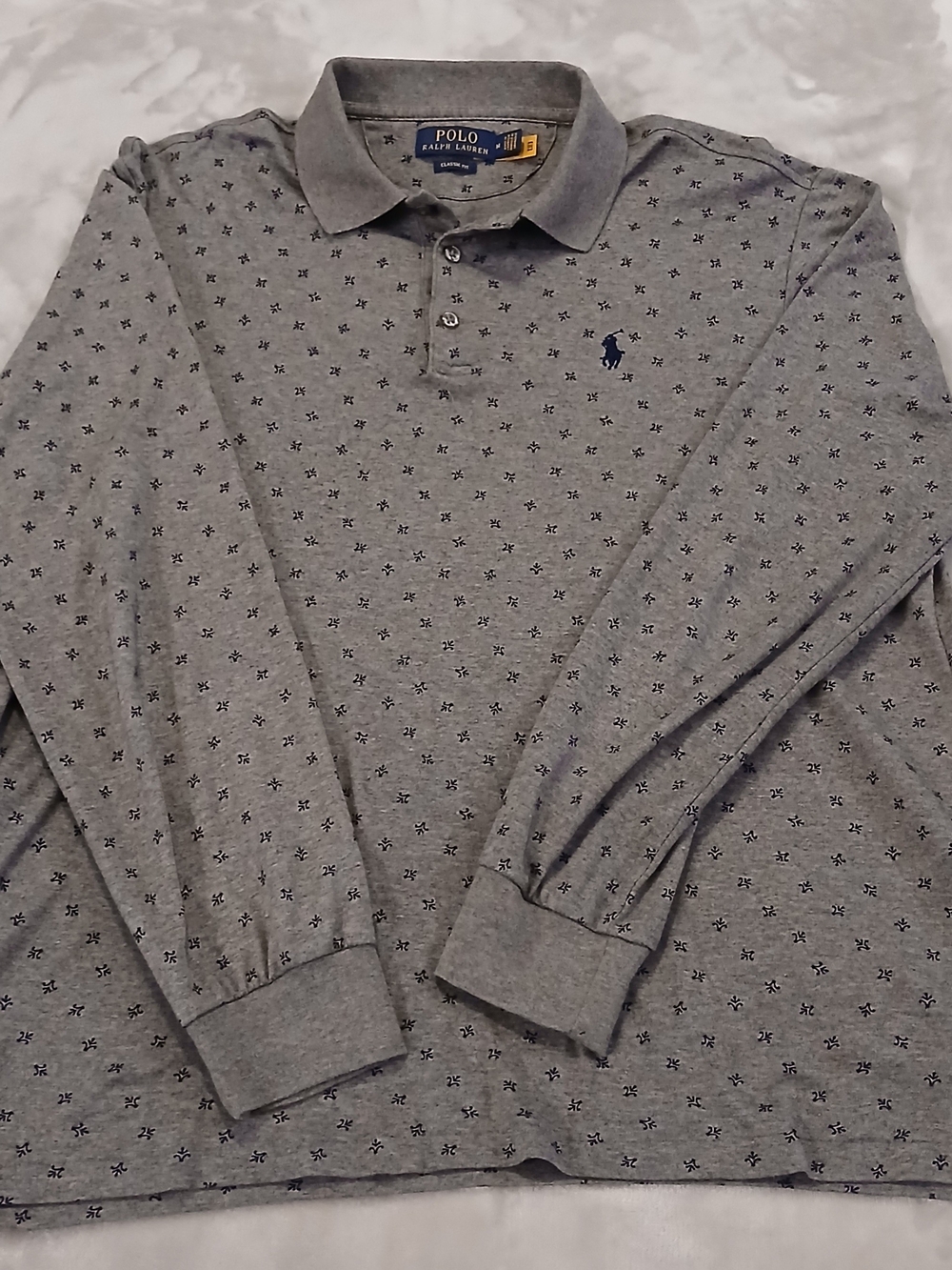 Polo Ralph Lauren Long Sleeve Collared Shirt Metallic Gray M Classic Fit